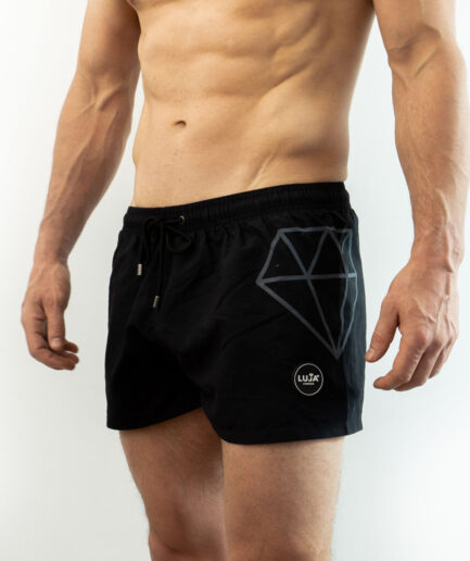 Black Inverse Shortie Swim Short